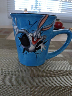 RARE‼ WB Looney Tunes Bugs Bunny Burst XPRES 3D Embossed Coffee Mug Cup