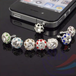 Alloy Bling Rhinestone Crystal Headphone Plug