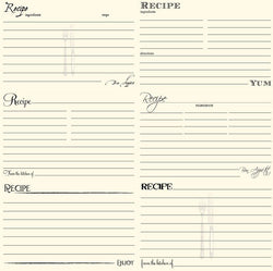 7 Gypsies Black and Ivory Recipe Card Paper